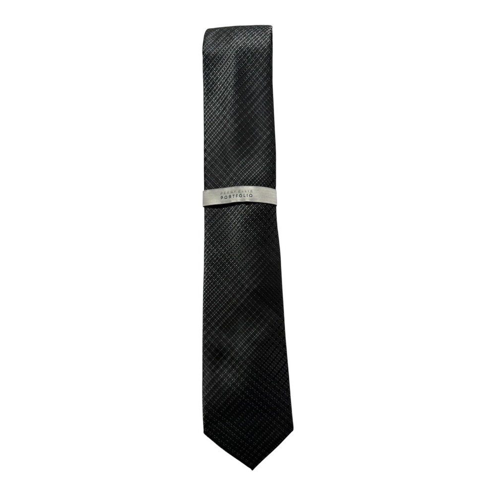 PERRY ELLIS Portfolio Men's Elegant classic business silk Neck Tie Black   new
